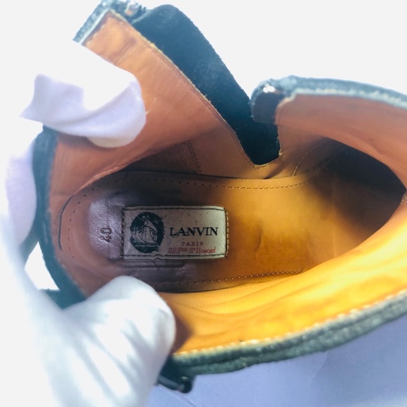 Authentic Lanvin Suede Wedge Ankle Boots - Picture 6 of 8